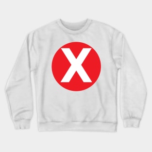 Letter X Big Red Dot Letters & Numbers Crewneck Sweatshirt